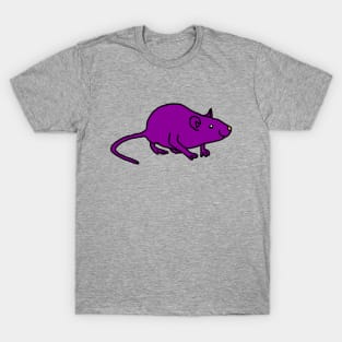 Purple Rat Minimal Line Drawing T-Shirt